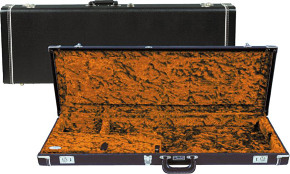 FENDER G&G Deluxe Precision Bass Hardshell Case, Black with Orange Plush Interior, Amp Logo