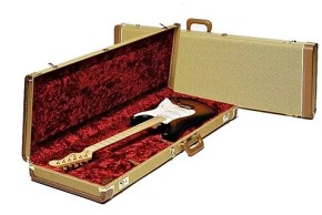 FENDER G&G Deluxe Precision Bass Hardshell Case, Tweed with Red Poodle Plush Interior