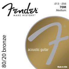 FENDER 80/20 Bronze Acoustic Strings, Ball End, 70M .013-.056 Gauges, (6)