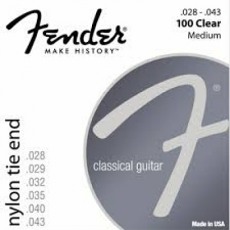 FENDER Nylon Acoustic Strings, 130 Clear/Silver, Ball End, Gauges .028-.043, (6)