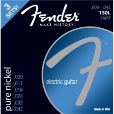 FENDER Original 150 Guitar Strings, Pure Nickel Wound, Ball End, 150L .009-.042 Gauges, (6)
