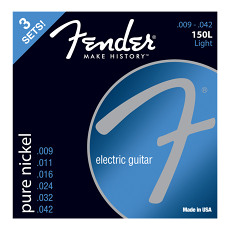 FENDER Original 150 Guitar Strings, Pure Nickel Wound, Ball End, 150L .010-.046 Gauges, 3-Pack