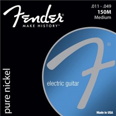 FENDER Original 150 Guitar Strings, Pure Nickel Wound, Ball End, 150M .011-.049 Gauges, (6)