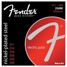 FENDER Super 250 Guitar Strings, Nickel Plated Steel, Ball End, 250M Gauges .011-.049, (6)