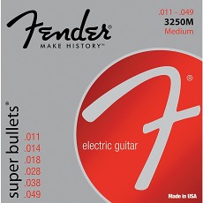 FENDER Super Bullet Strings, Nickel Plated Steel, Bullet End, 3250M Gauges .011-.049, (6)