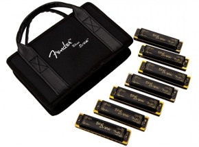 FENDER Blues DeVille Harmonica, Pack of 7, with Case