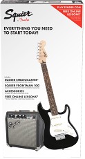 FENDER Squier StratocasterPack, Laurel Fingerboard, Black, Gig Bag, 10G - 230V EU