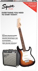 FENDER Squier StratocasterPack, Laurel Fingerboard, Brown Sunburst, Gig Bag, 10G - 230V EU