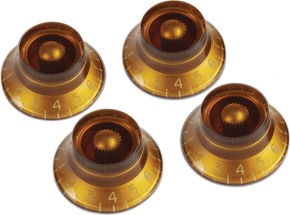 GIBSON TOP HAT KNOBS VINTAGE AMBER4 PCS.