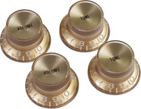 GIBSON TOP HAT KNOBS W/ GOLD METAL INSERT GOLD4 PCS.