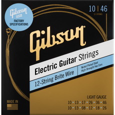 GIBSON Brite Wire Electric Guitar Strings, 12-String Light Gauge