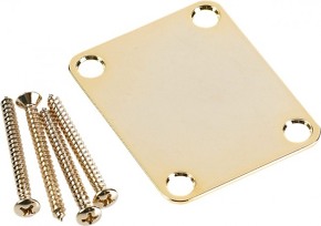 FENDER 4-Bolt Vintage Neck Plate `Plain` (No Serial Number or Logo) (Gold)