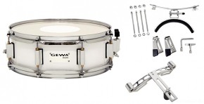 GEWA Marching Small Drum Birch White Chrome 13x5.5"